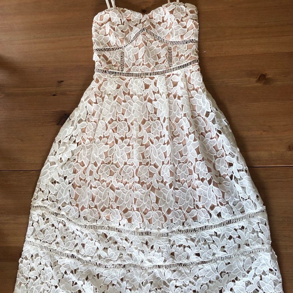 LuLu's White Embroidered Dress XS